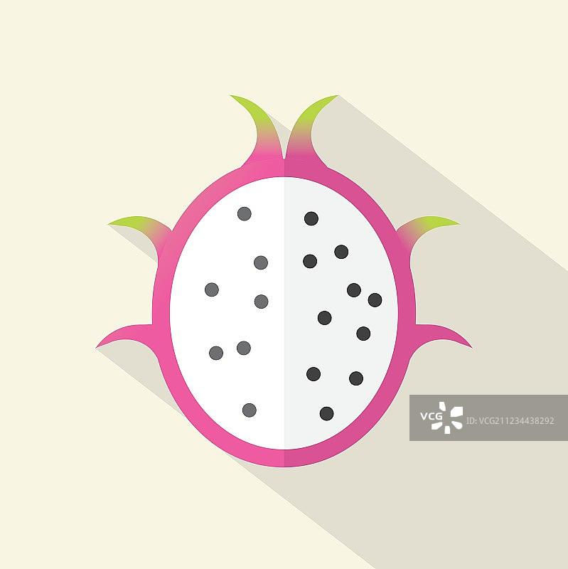 火龙果切块扁平设计图片素材