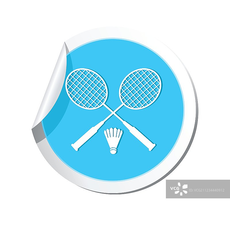 蓝色标签羽毛球图片素材