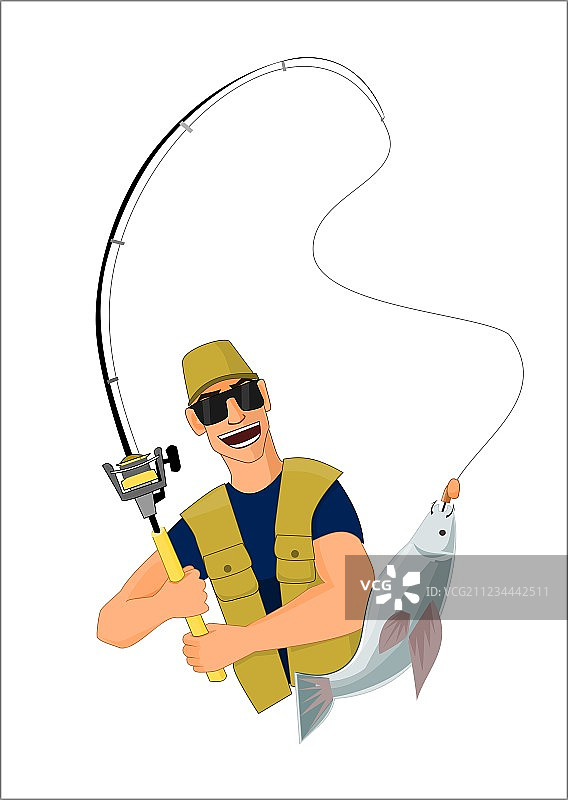 渔夫捕鱼图片素材