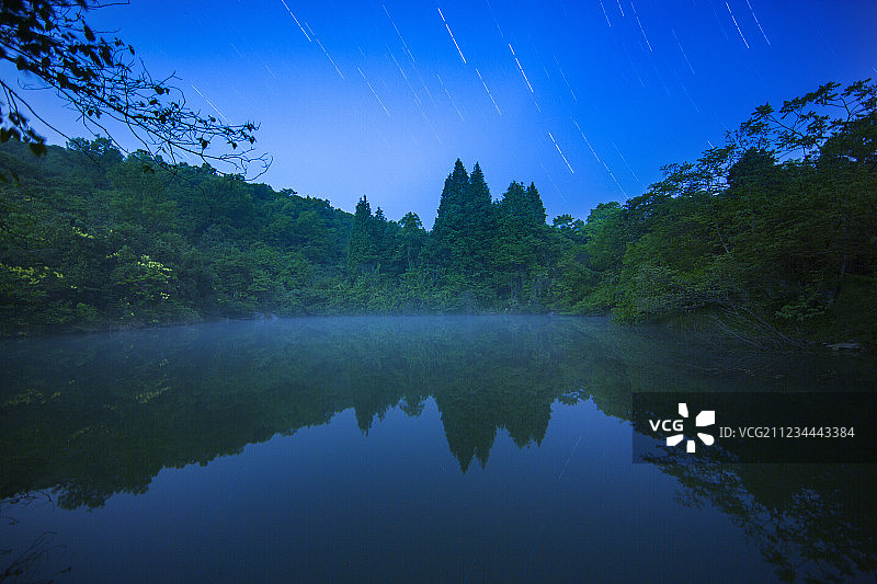 夜空湖泊星轨滁州琅琊山深秀湖图片素材