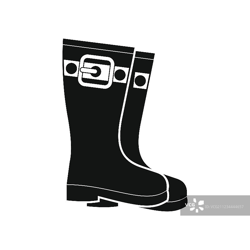 黑色简约橡胶靴图标图片素材