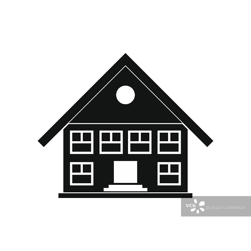 黑色简约双层房屋图标图片素材