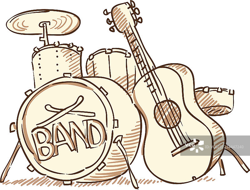 鼓和吉他图片素材
