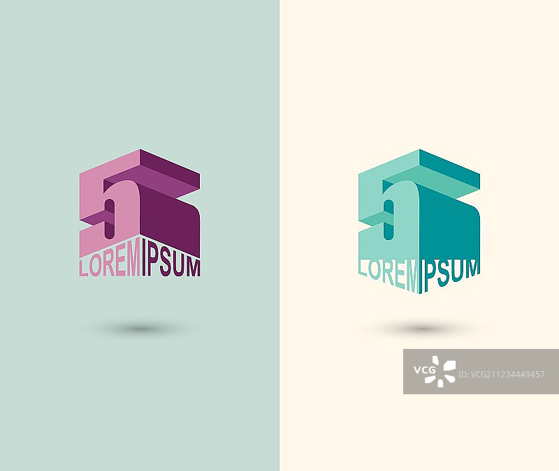 数字5标志3D图标概念设计图片素材