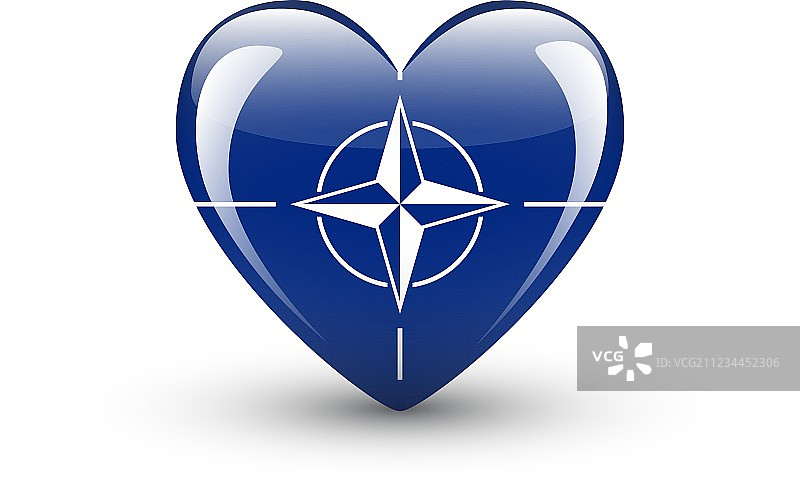 带有北约旗帜的心形图标图片素材