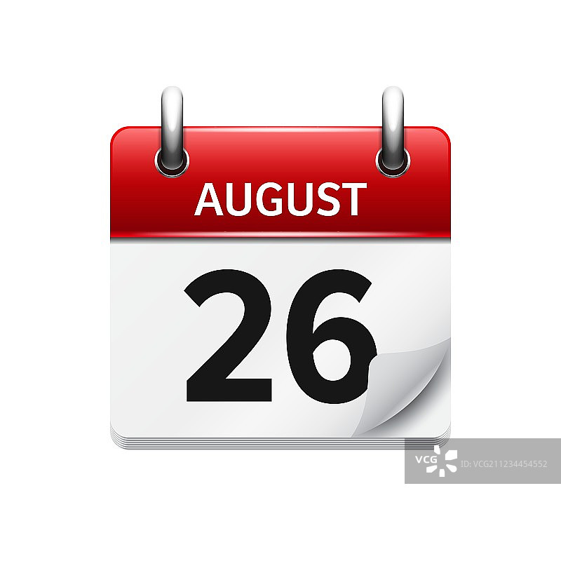 8月26日扁平日历图标日期图片素材