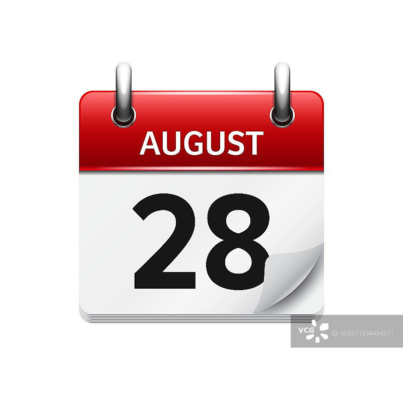 8月28日扁平日历图标日期图片素材