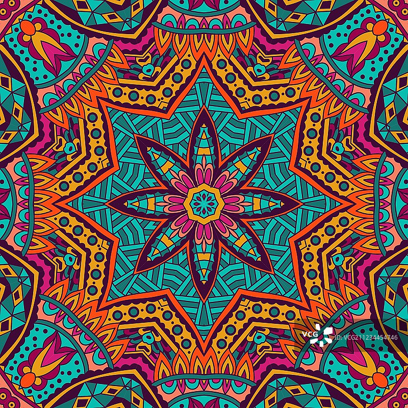 抽象部落民族无缝装饰图案图片素材