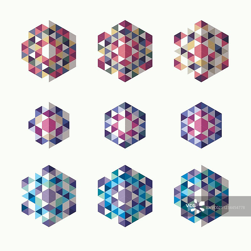 装饰性马赛克logo模板图标集图片素材