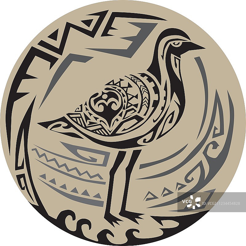 站立的金鸻部落艺术图片素材