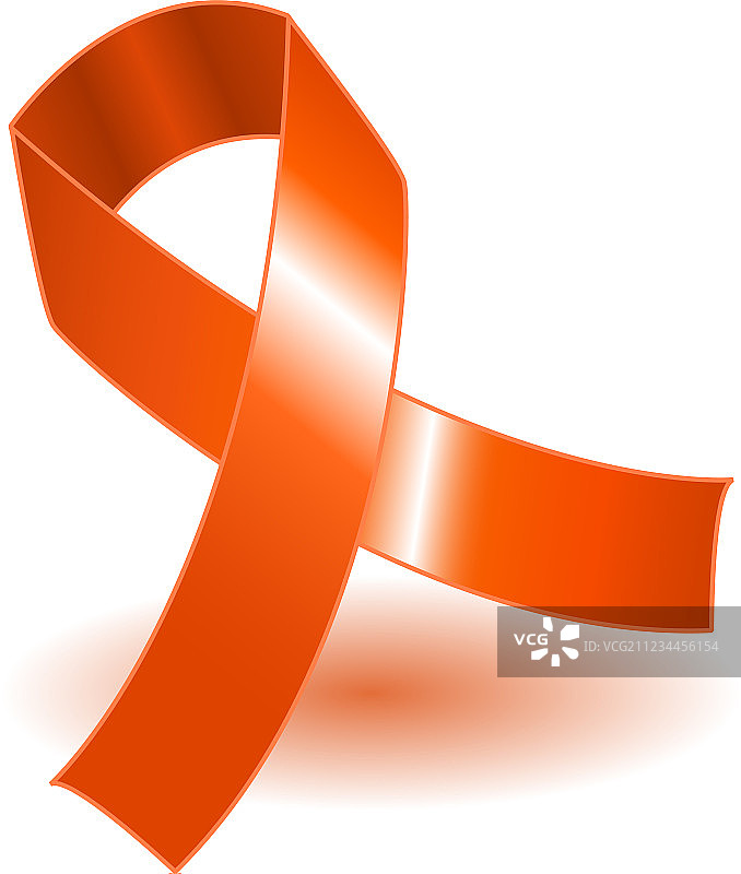 橙色关怀丝带和阴影图片素材