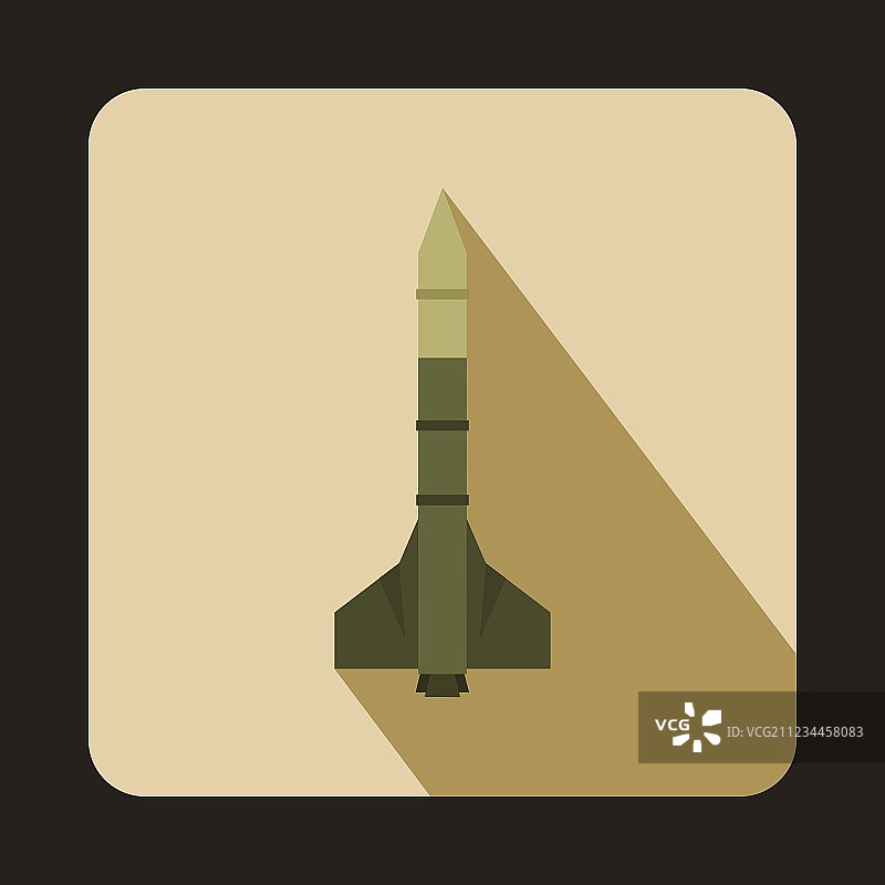 军事火箭武器扁平风格图标图片素材