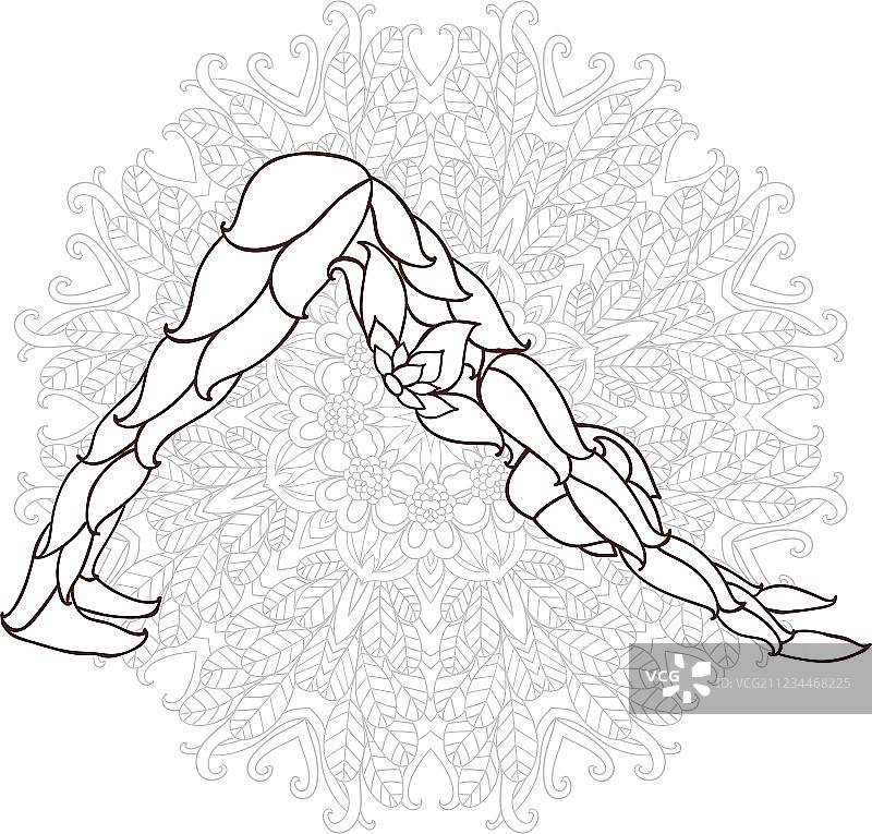 带有瑜伽姿势装饰物的卡片图片素材