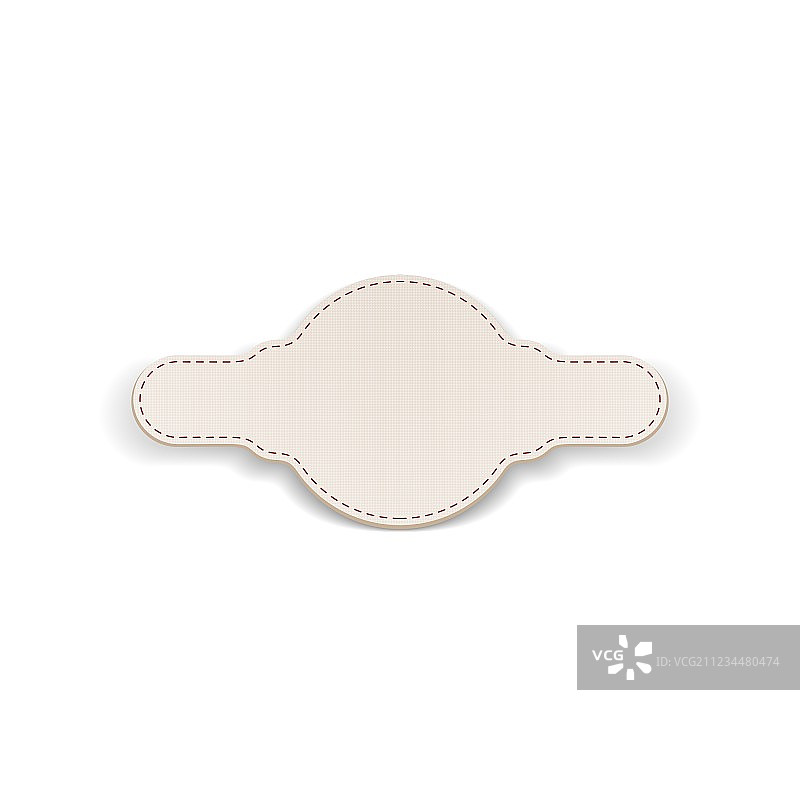 带有接缝的白色问候纸徽标图片素材