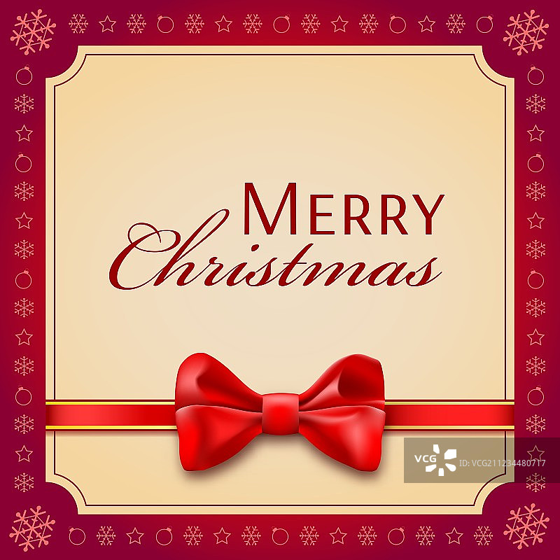红色蝴蝶结缎带圣诞贺卡图片素材