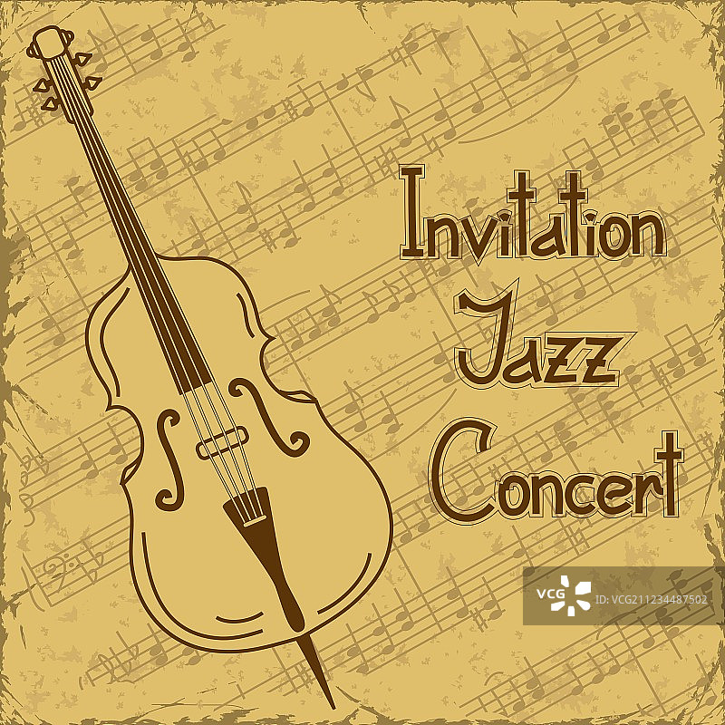 低音提琴和五线谱背景图片素材