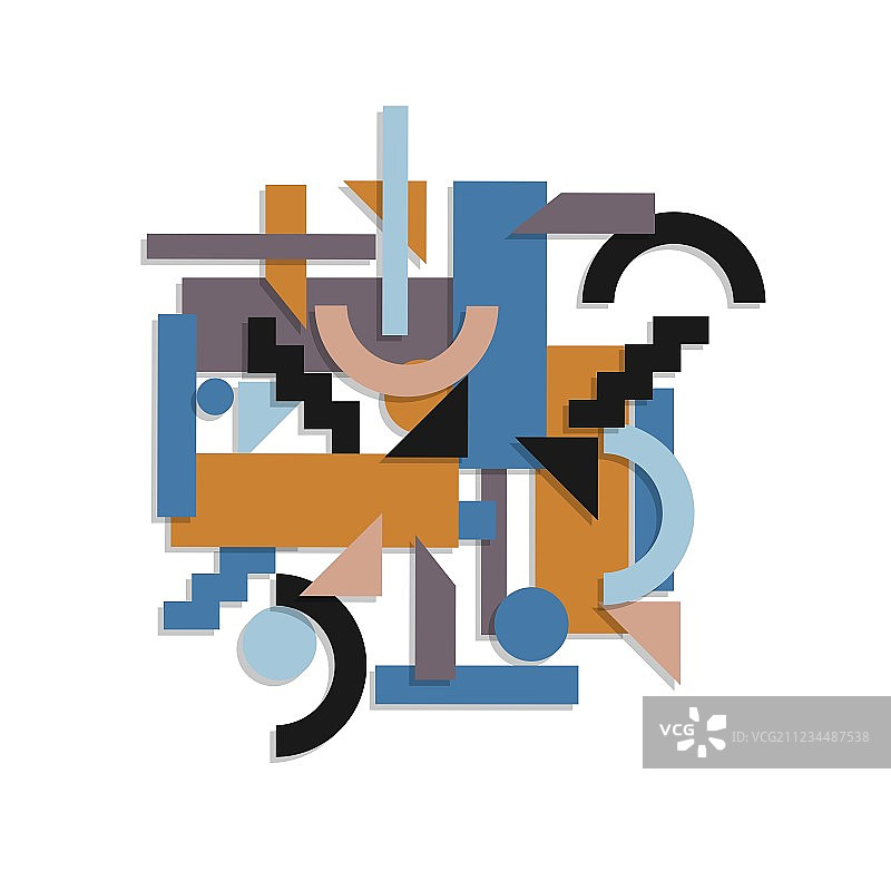 立体主义风格的纸质几何背景图片素材