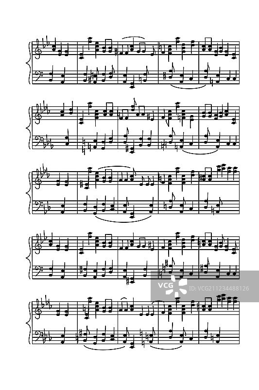 乐谱五线谱音符纸图片素材