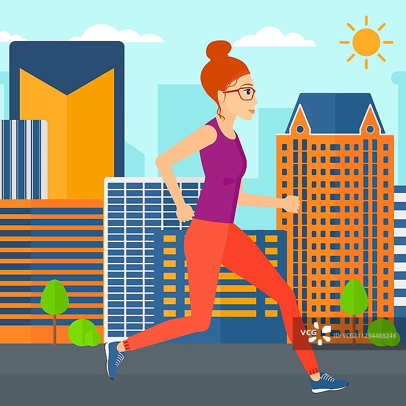 慢跑的运动型女人图片素材