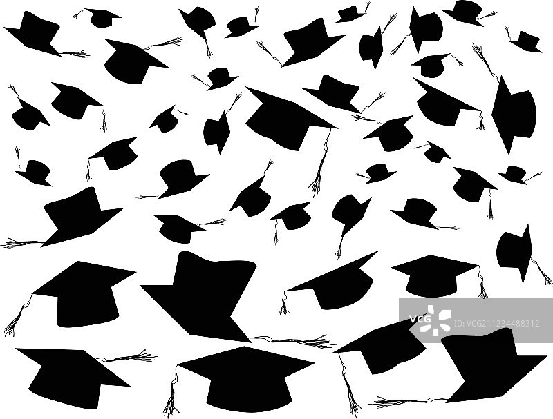 抛掷毕业帽背景图片素材
