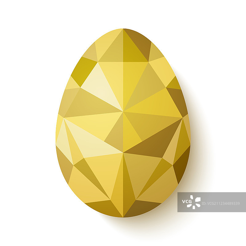 扁平风格金色鸡蛋多边形设计图片素材