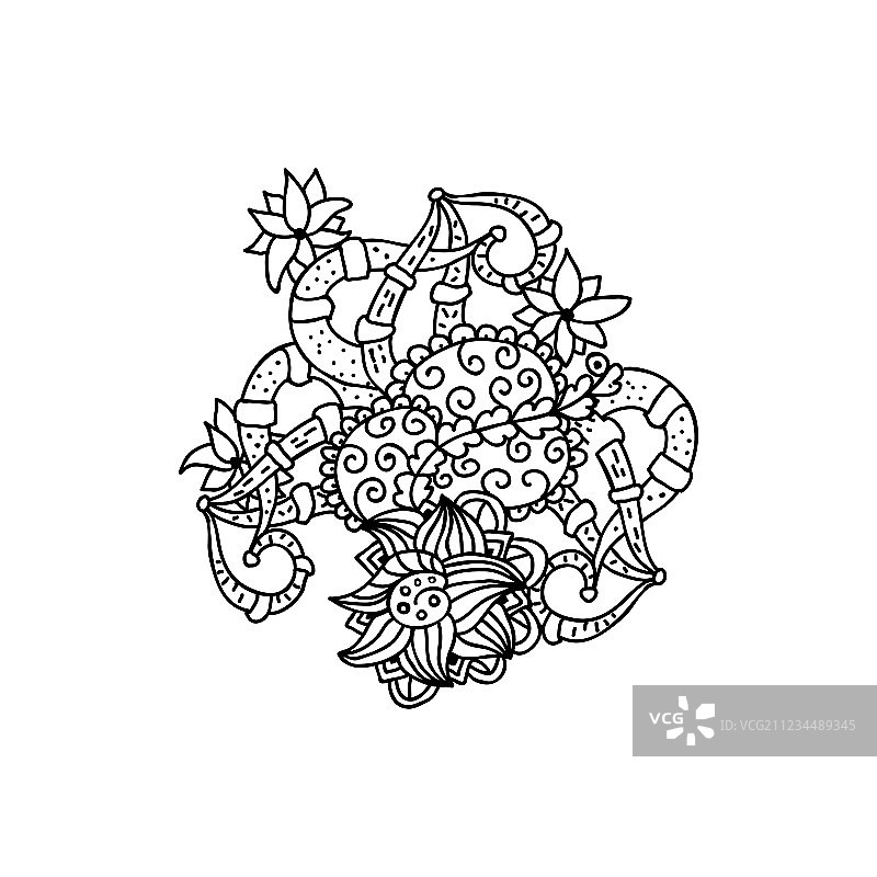 成人黑白线条艺术元素图片素材