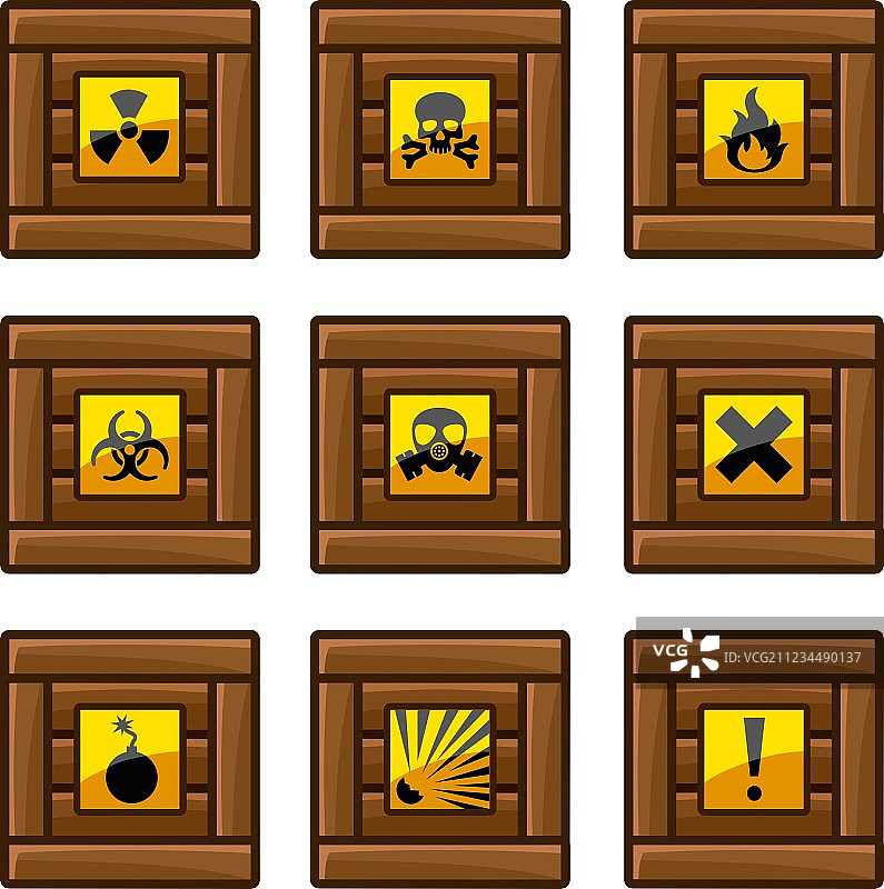 带有危险标志的木箱图片素材