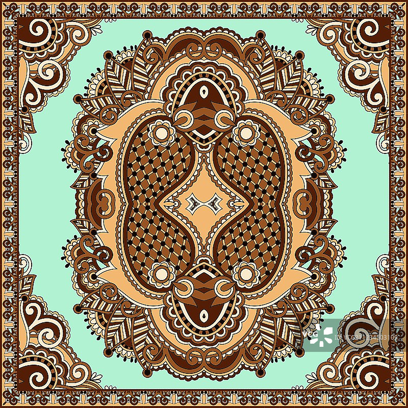 传统的装饰性佩斯利花大手帕图片素材