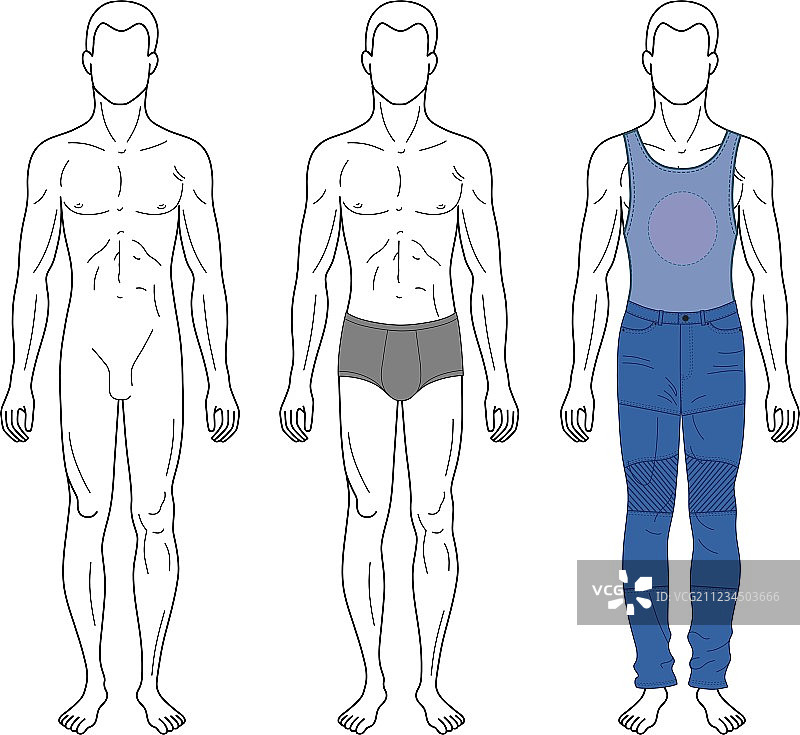 时尚男士轮廓模板图片素材