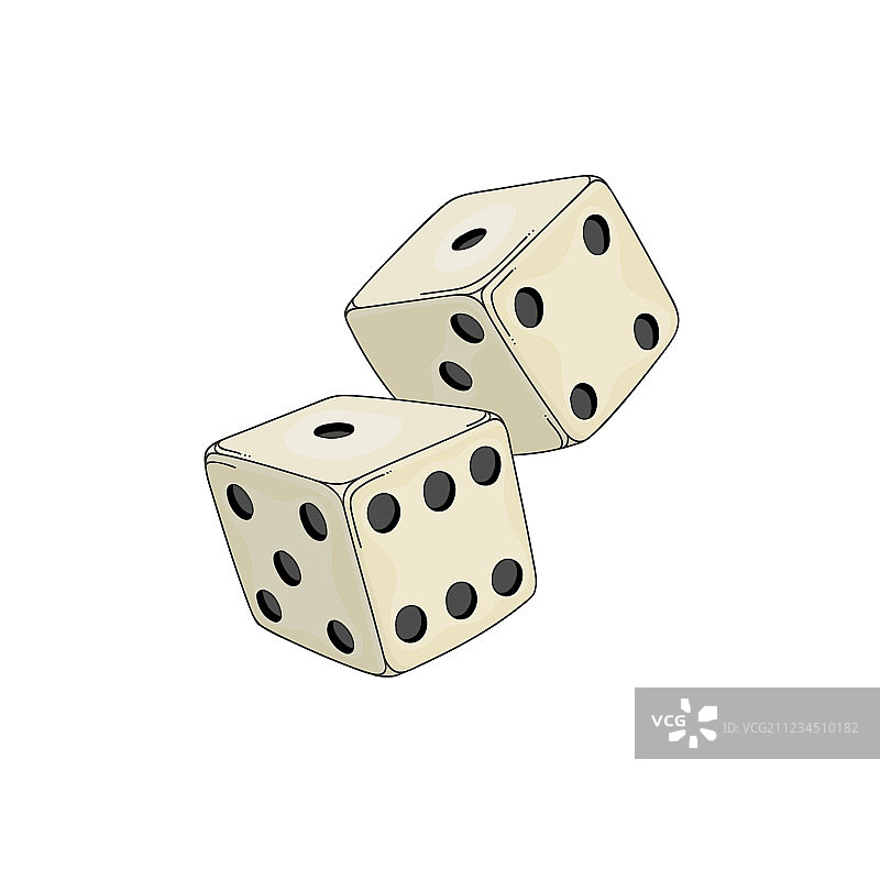 两个彩色卡通风格骰子图片素材