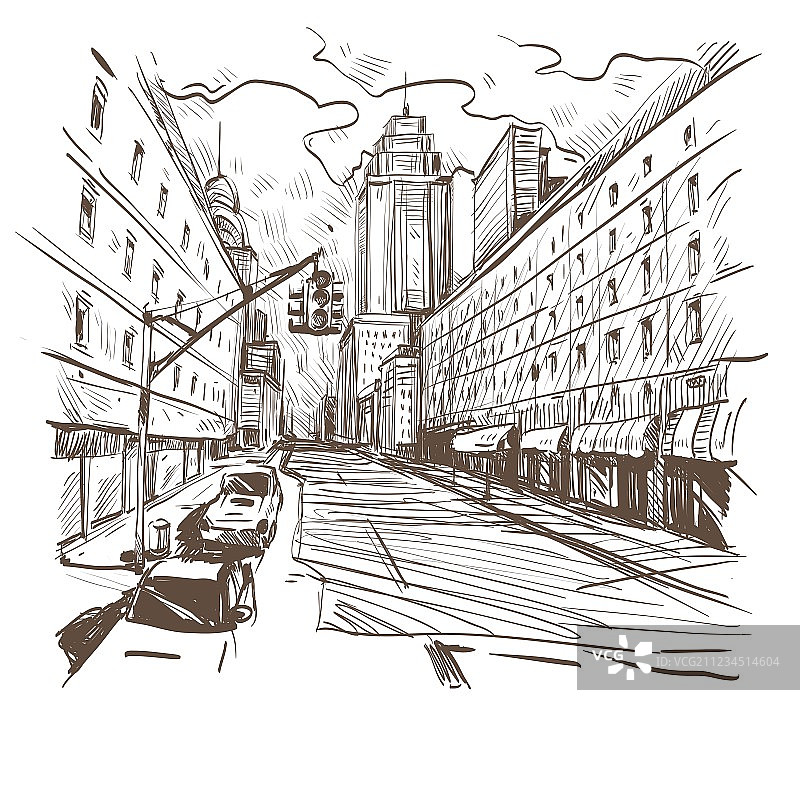 手绘城市图片素材