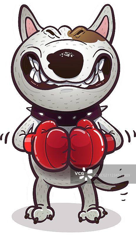 卡通愤怒牛头㹴图片素材