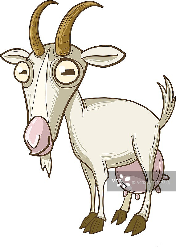 卡通犄角保姆山羊图片素材