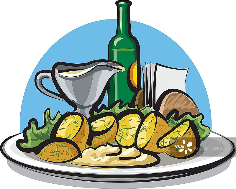 酱汁煮土豆图片素材