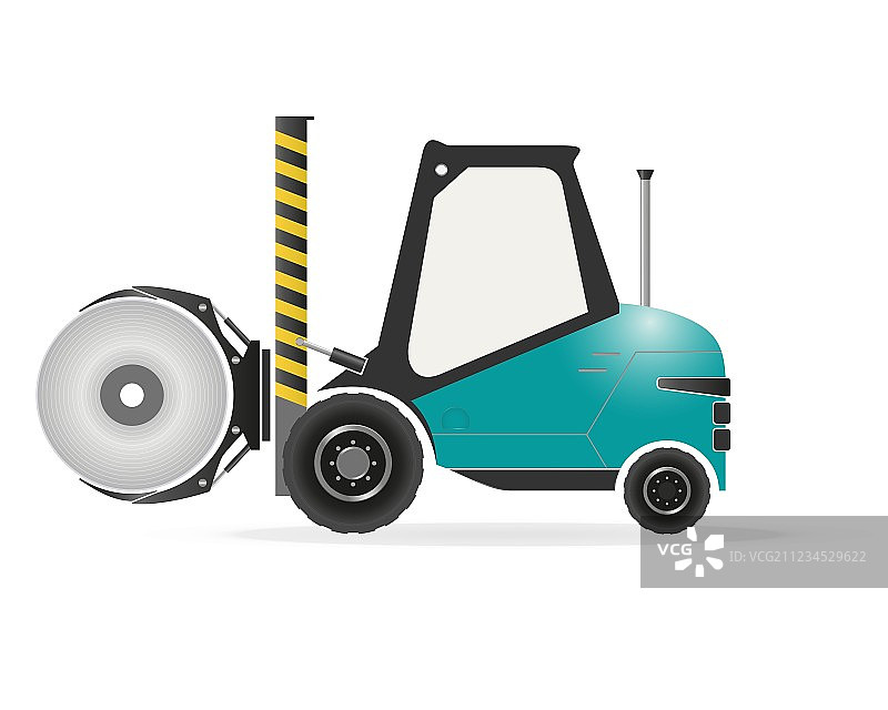 带纸卷夹的叉车图片素材
