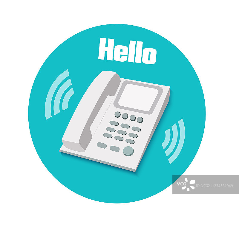 扁平设计中的电话座机图片素材