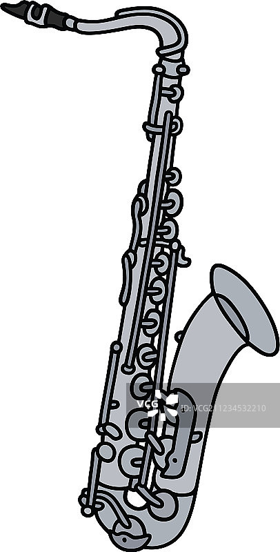 经典银色萨克斯管图片素材