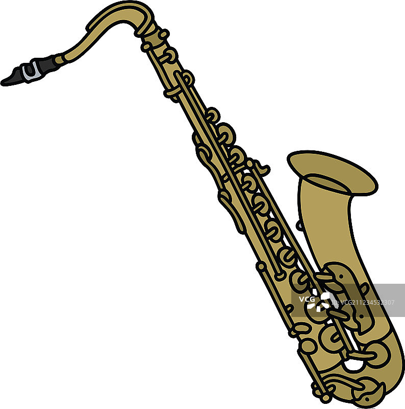 经典黄铜色萨克斯管图片素材