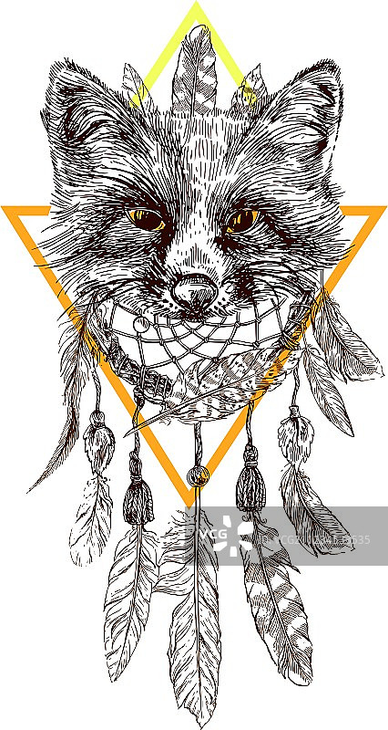 狐狸素描图片素材