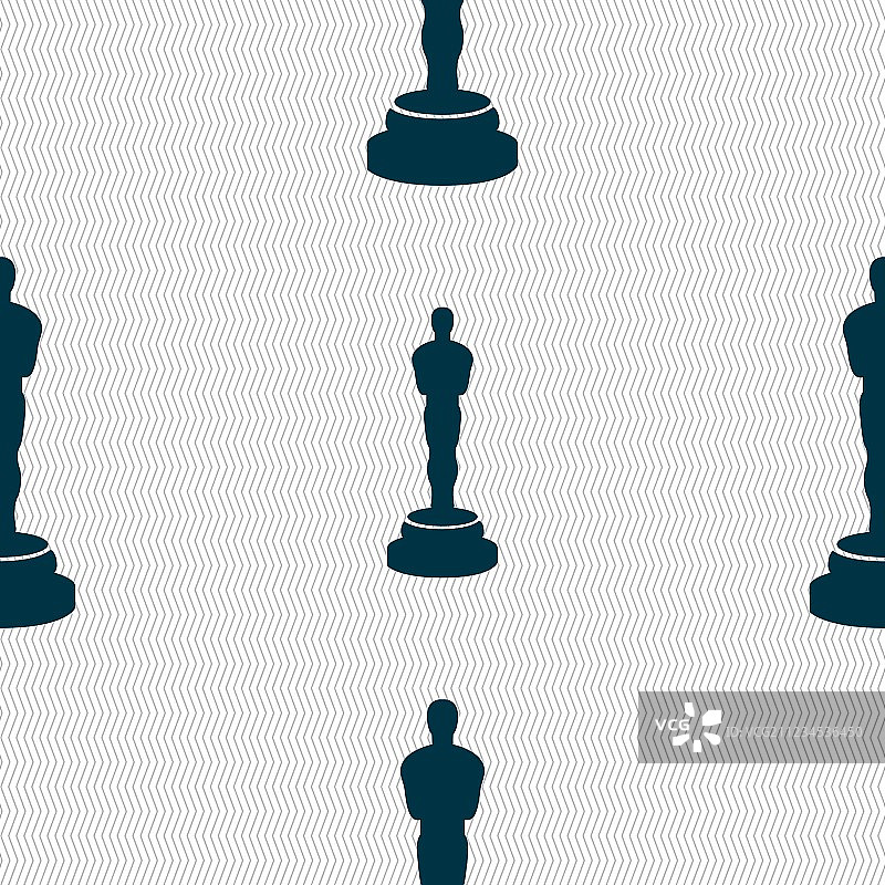 奥斯卡小雕像图标标志无缝图案图片素材