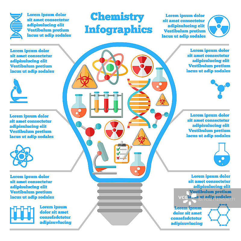 彩色科技化学信息图图片素材