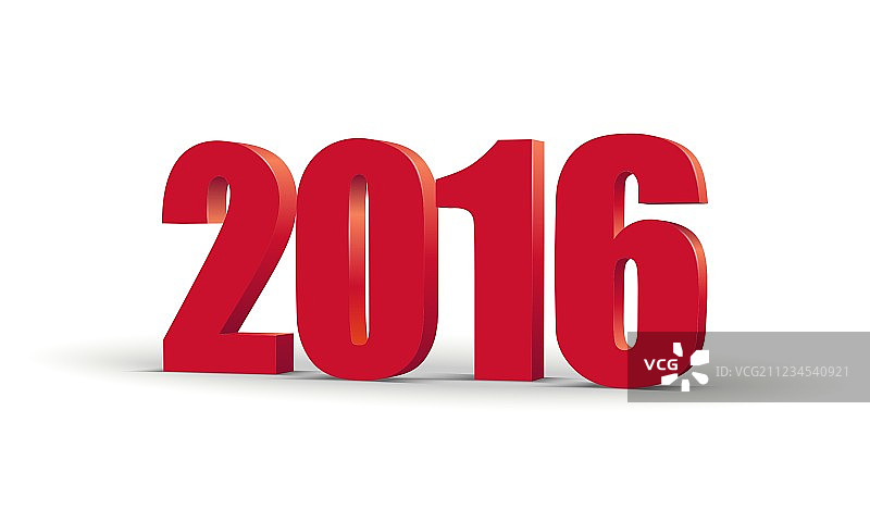 红色3D透视2016新年题字图片素材