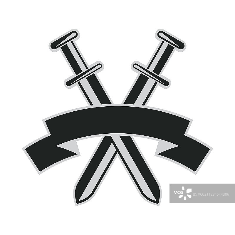 交叉剑文本横幅图片素材