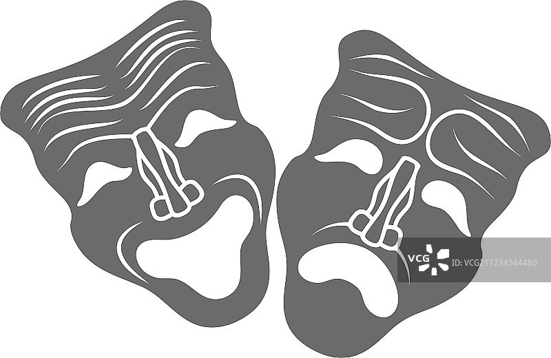 白色背景上的戏剧面具图片素材