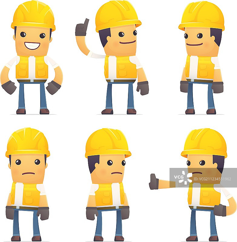不同姿势的承包商角色合集图片素材