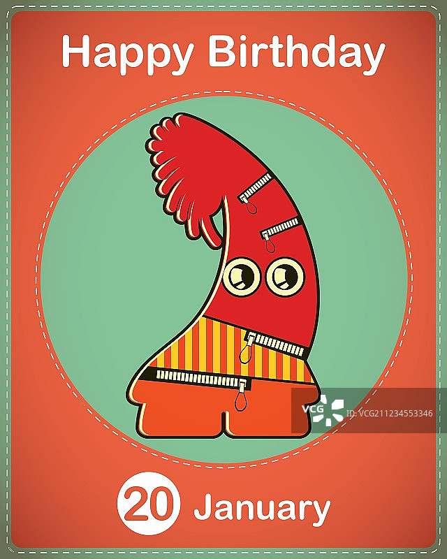 可爱怪物生日贺卡图片素材