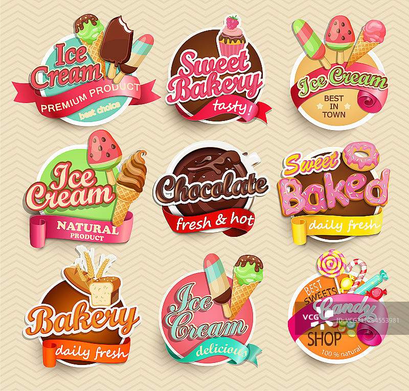 食品标签和贴纸图片素材