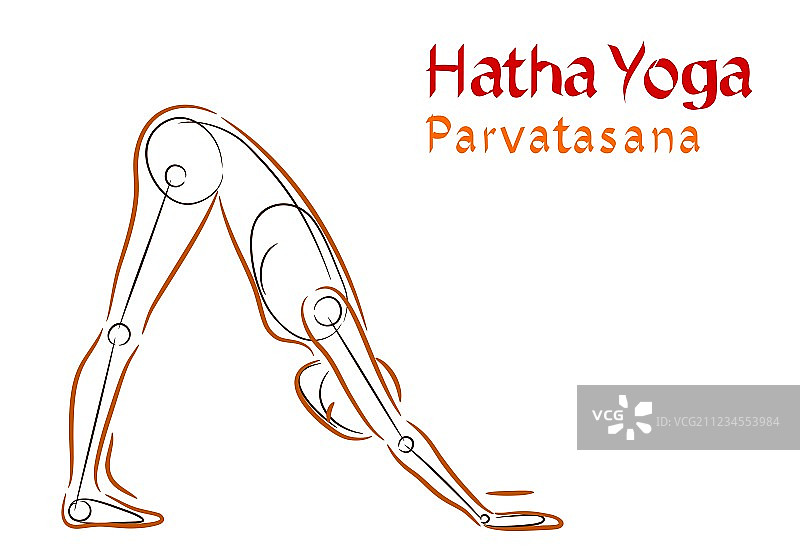 哈他瑜伽Parvatasana图片素材