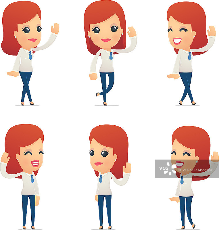 不同姿势的前台接待员图片素材