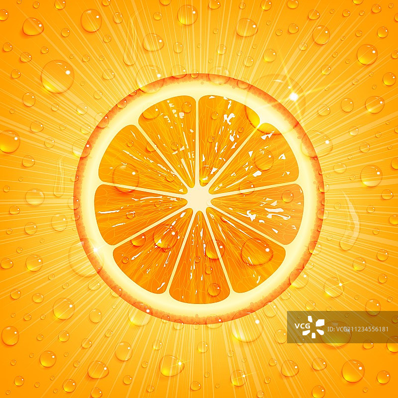 带水滴的橙色背景图片素材